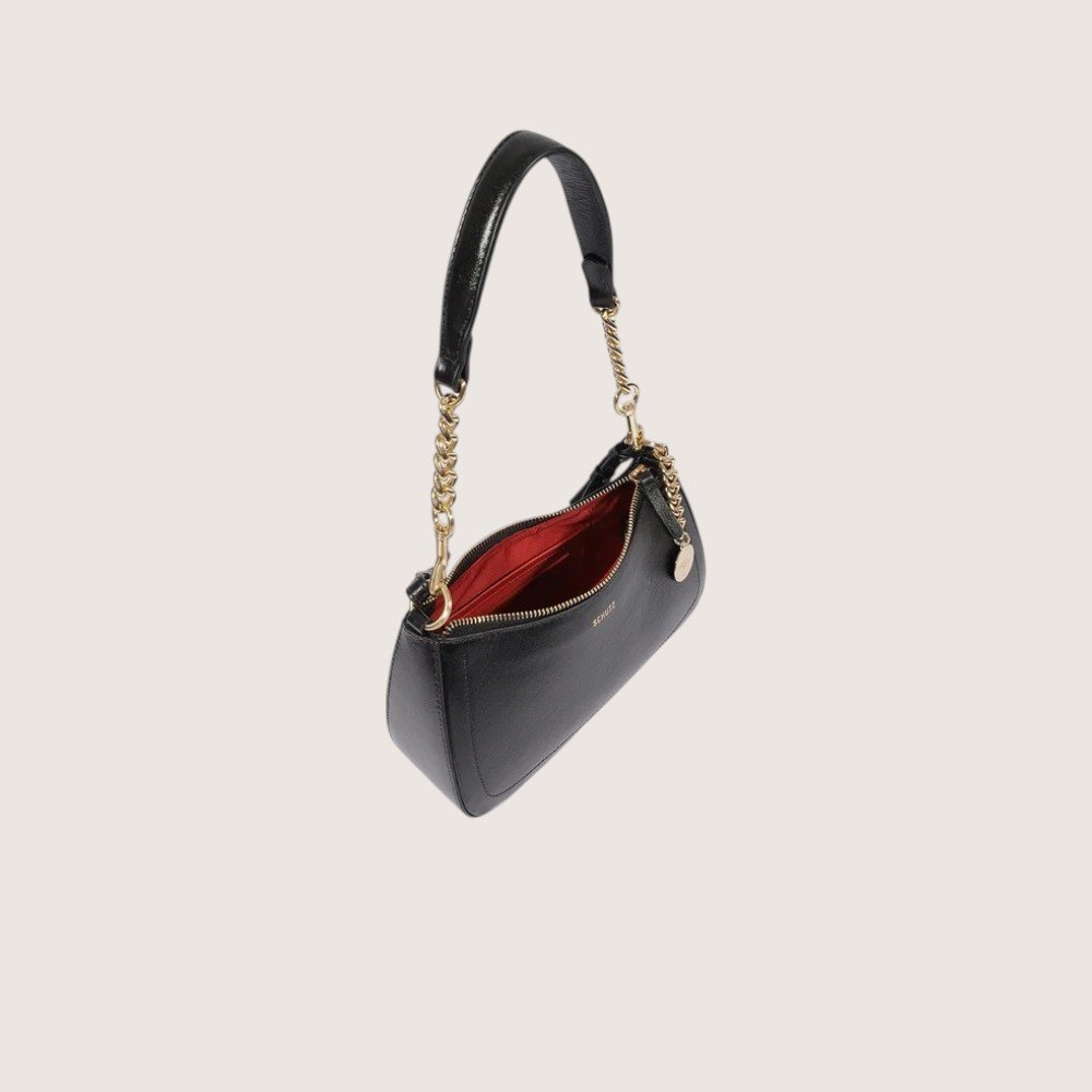Bolsa Tiracolo Schutz Shoulder Elowen Média Couro Preto 4
