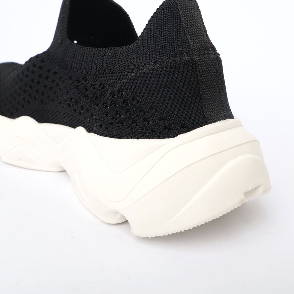 Tênis Feminino Sapato Da Corte Sola Alta Knit Vazado Preto 8