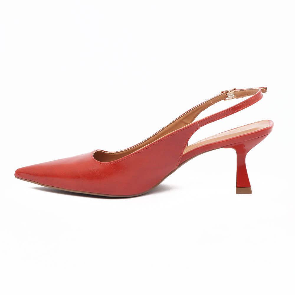 Scarpin Slingback Belluno Salto Médio Bico Fino Vermelho 6