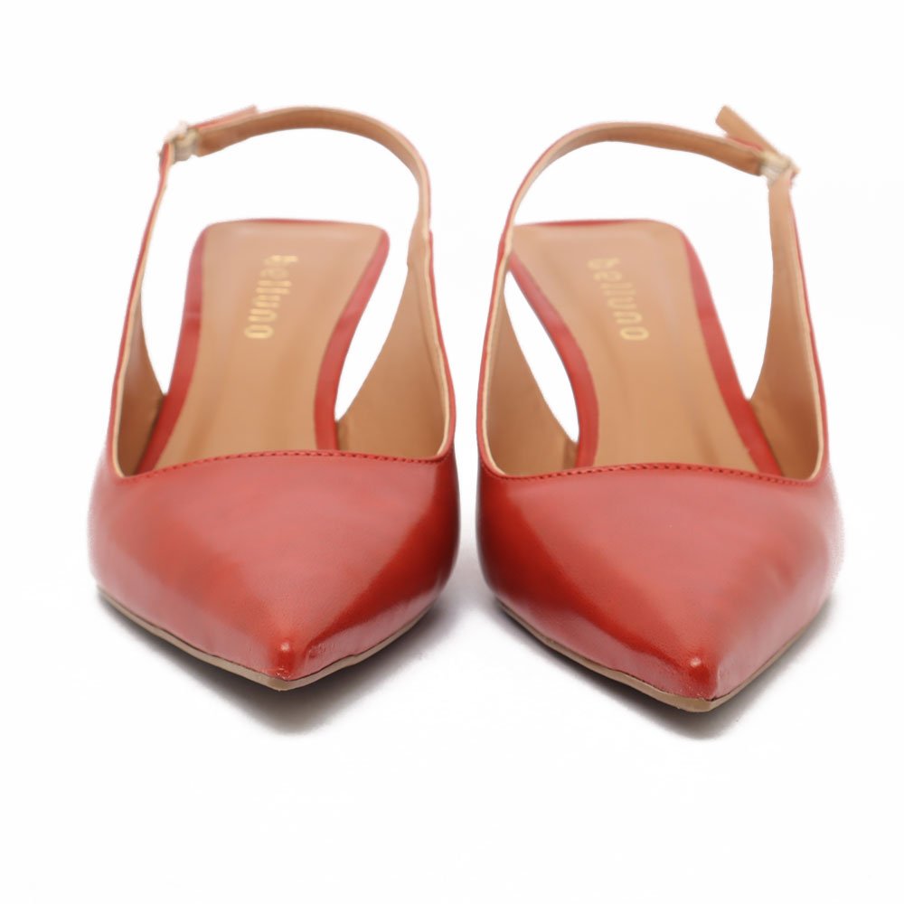 Scarpin Slingback Belluno Salto Médio Bico Fino Vermelho 7