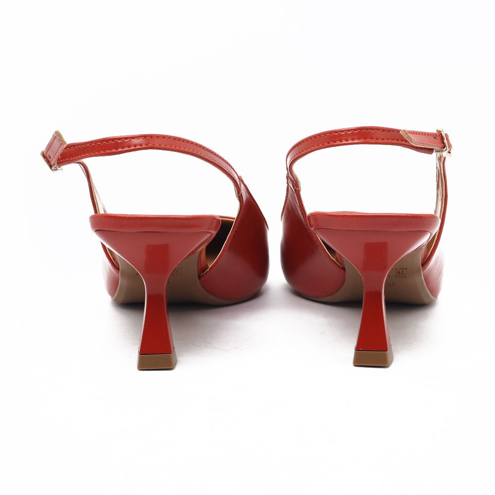 Scarpin Slingback Belluno Salto Médio Bico Fino Vermelho 8