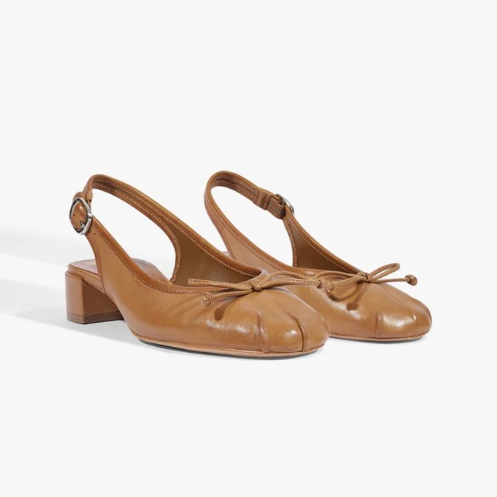 Scarpin Schutz Bico Redondo Laço Couro Marrom 2
