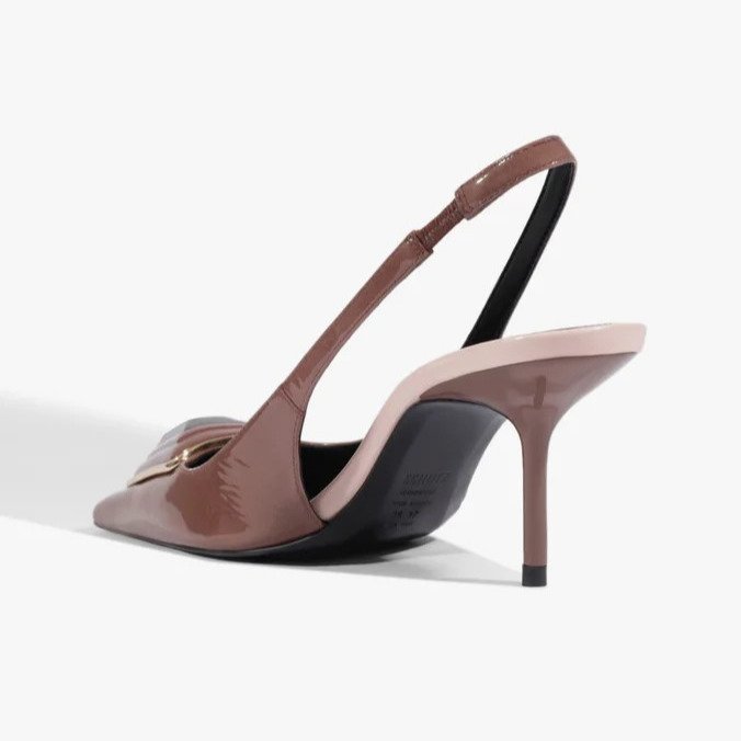 Slingback Bellora Schutz Couro Marrom 4