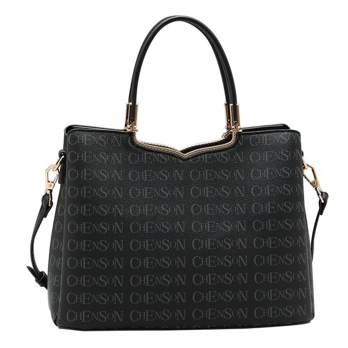 Bolsa Feminina Chenson Cristal Monograma 3485398 Preto Preto 3
