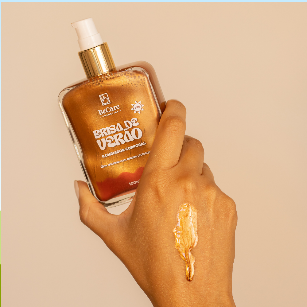 Iluminador Corporal Glow Brisa de Verao de Be Care Cosmetics Dourado 3