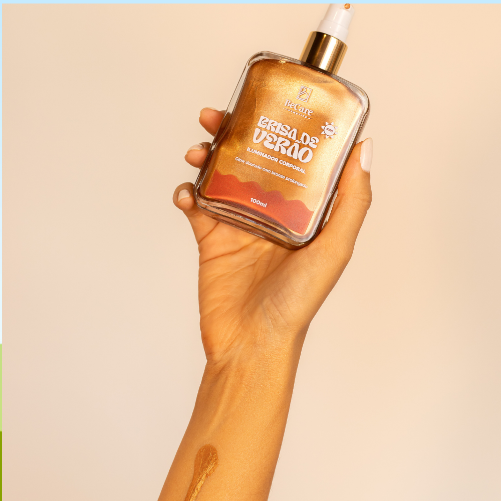 Iluminador Corporal Glow Brisa de Verao de Be Care Cosmetics Dourado 4