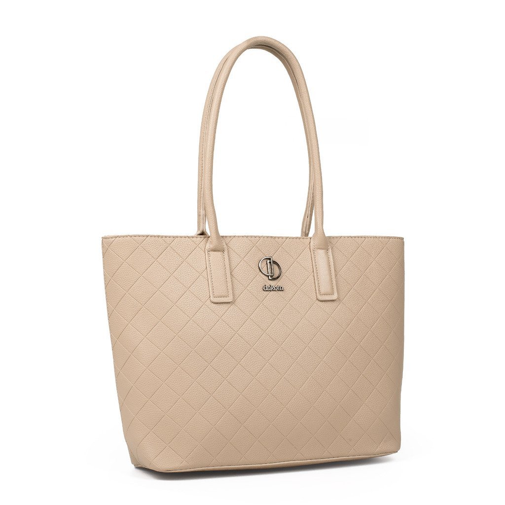 Bolsa Feminina Dakota Floter Grande com Zíper Trabalho em Losango e Detalhe de Logo Metal - DK239