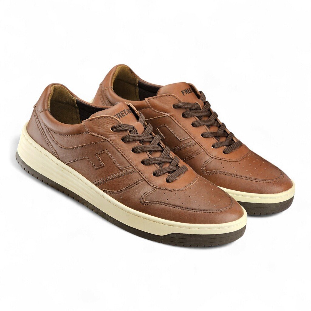 Sapatênis Masculino Freeway 4181 Couro Sola Alta Pesponto - 4181mrr Marrom 2
