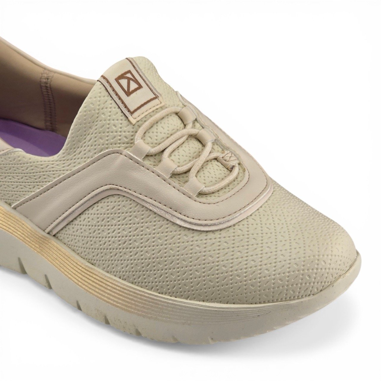 Tênis Feminino Piccadilly Napa Trabalhado com Cadarço e Sola Alta - 925004 Bege 5