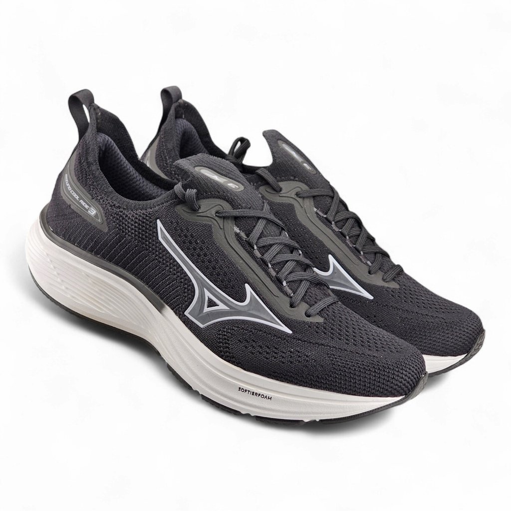 Tênis Masculino Mizuno Cool Ride 3 Cabedal em Knit Softierfoam - Cool Ride 3 Preto 3