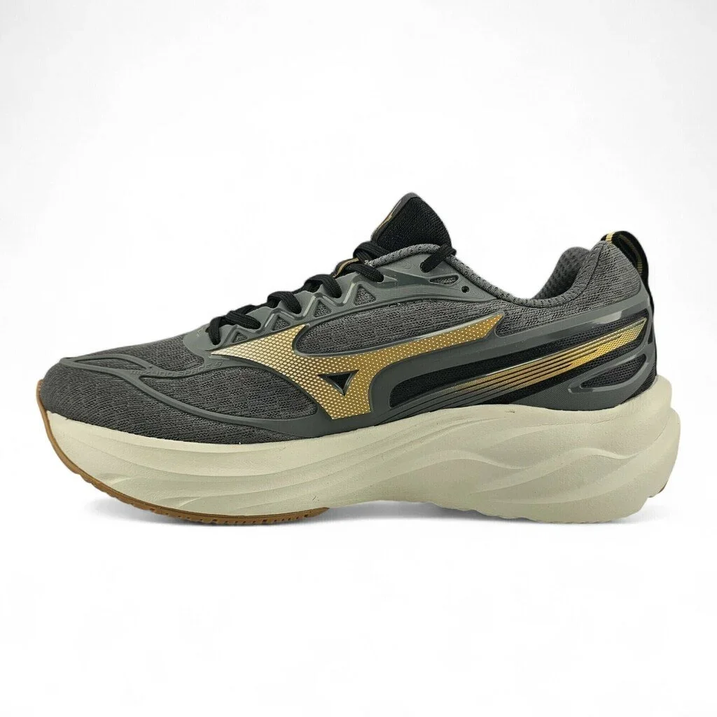 Tênis Masculino Mizuno Space 5 Detalhe Relevo Sola Alta Cnz/Dourado - Space 5 Cinza 2