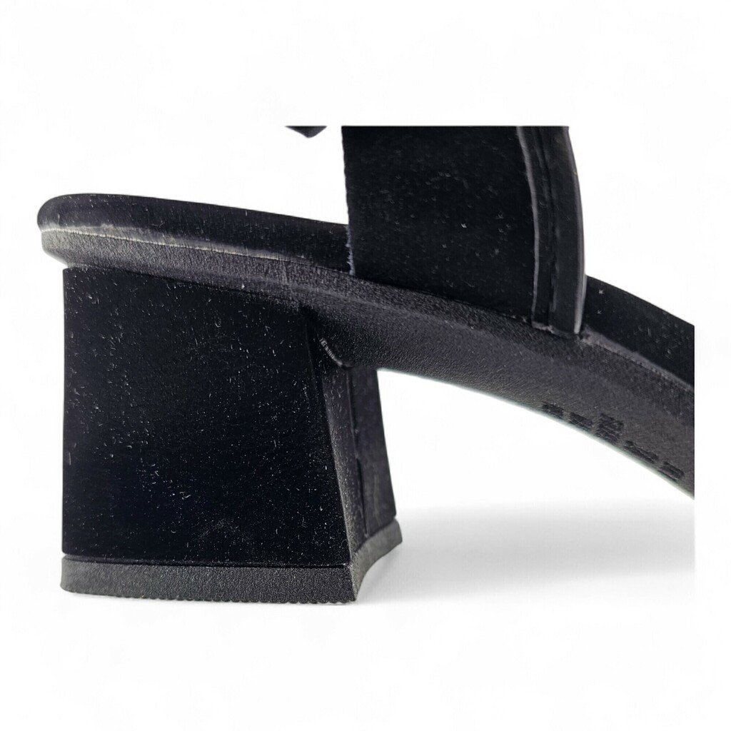 Sandália Feminina Mississipi Salto Bloco Camurça Strass - MF862 Preto 6