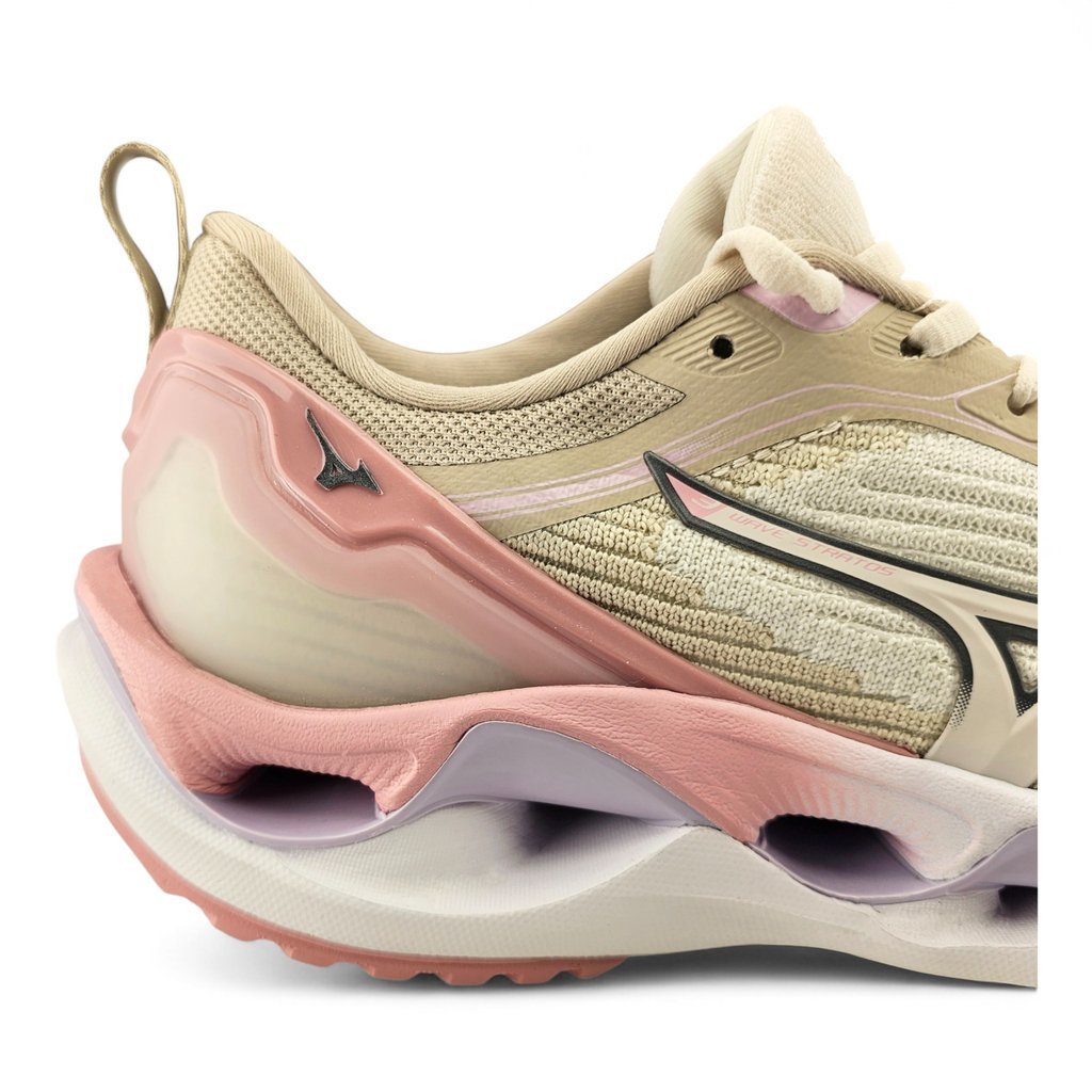 Tênis Feminino Mizuno Corrida Wave Stratos 3 Knit Placa Wave Enerzy - Stratos 3 Bege 4