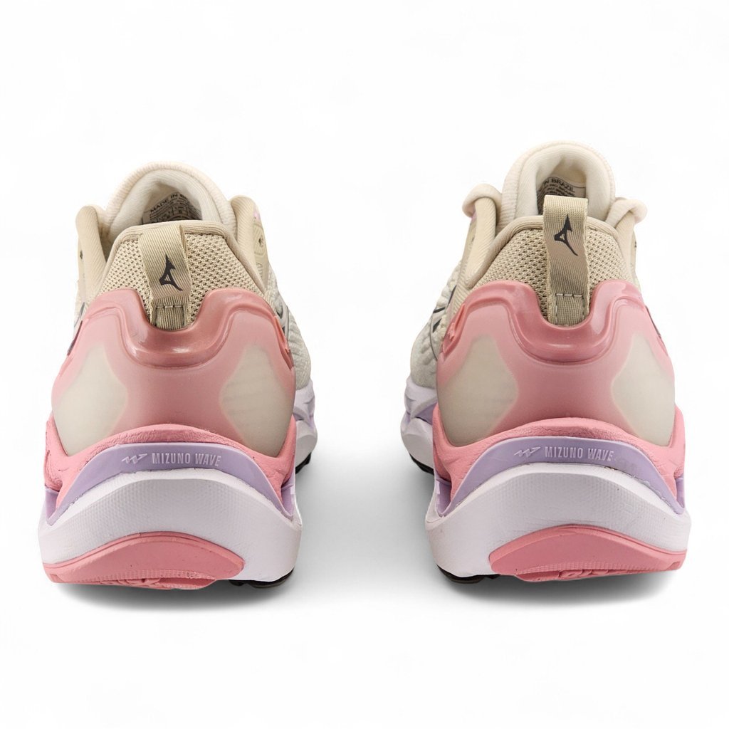 Tênis Feminino Mizuno Corrida Wave Stratos 3 Knit Placa Wave Enerzy - Stratos 3 Bege 5
