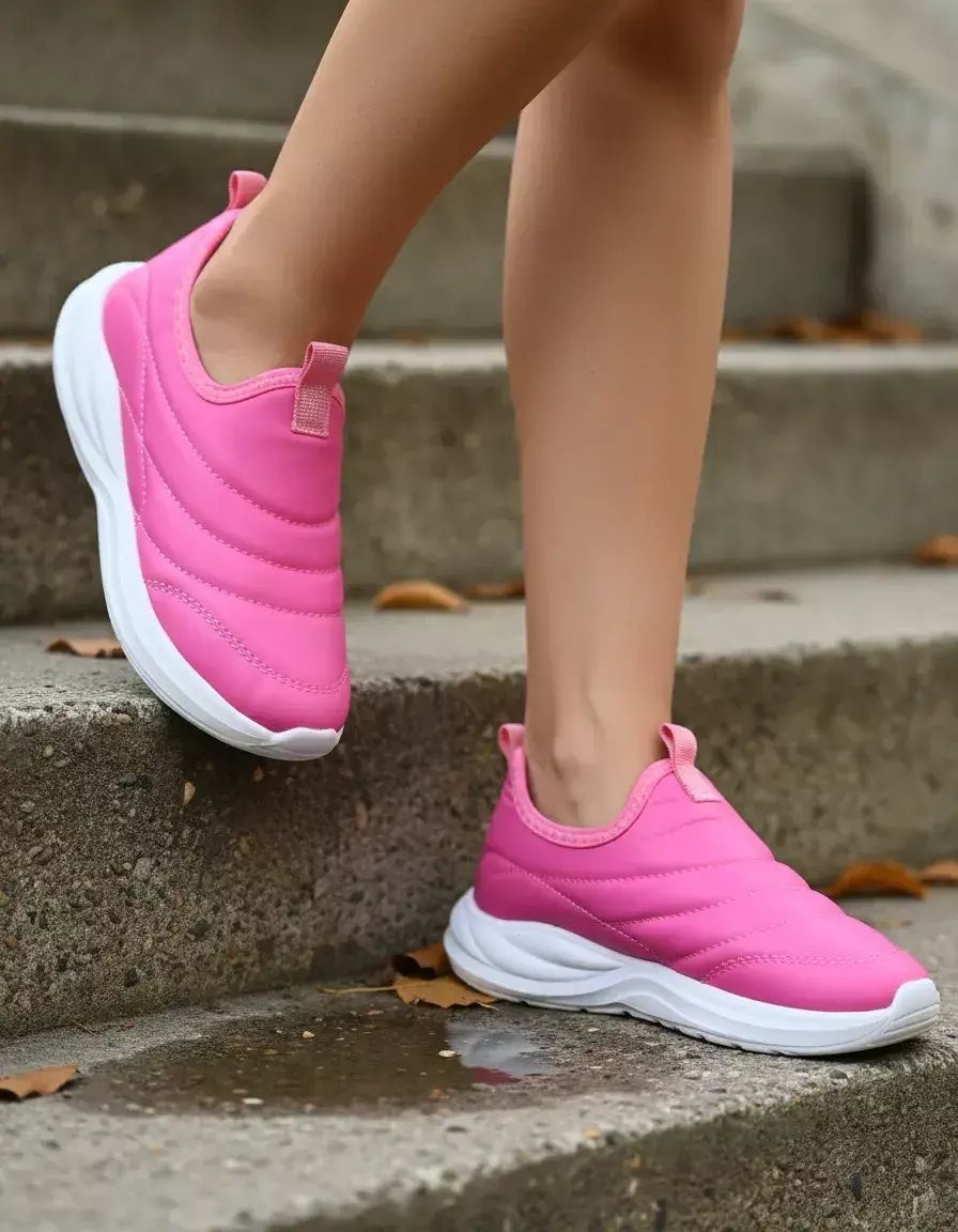 Tênis Feminino Pé com Pé Evolution Slip - 65005 Rosa 2