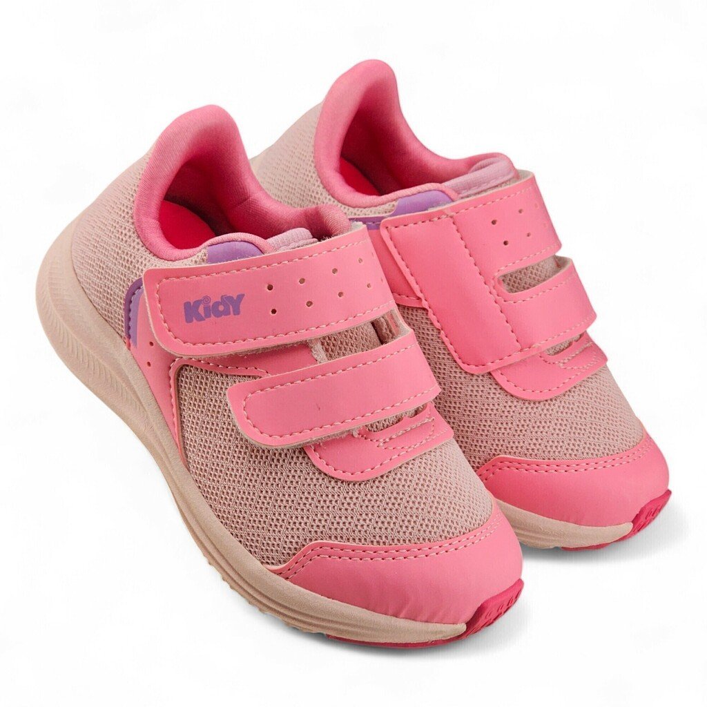 Tênis Infantil Menina Kidy Velcro Detalhe Malha - 41116146f Rosa 2