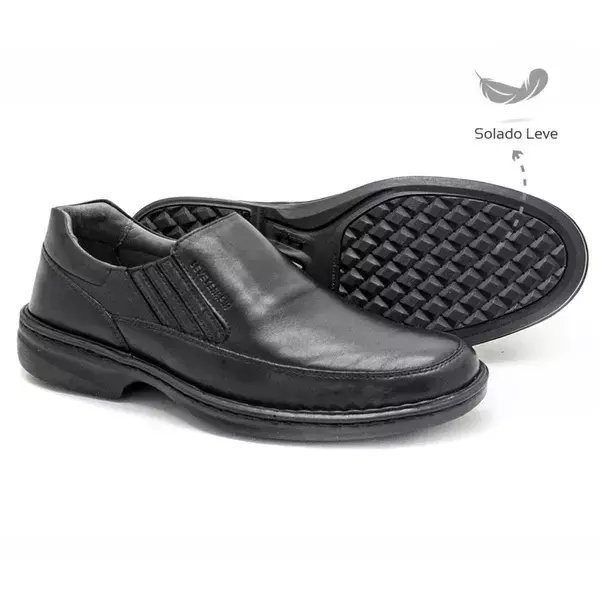 Sapato Masculino Levecomfort Bico Red com Elástico - L45206 Preto 3