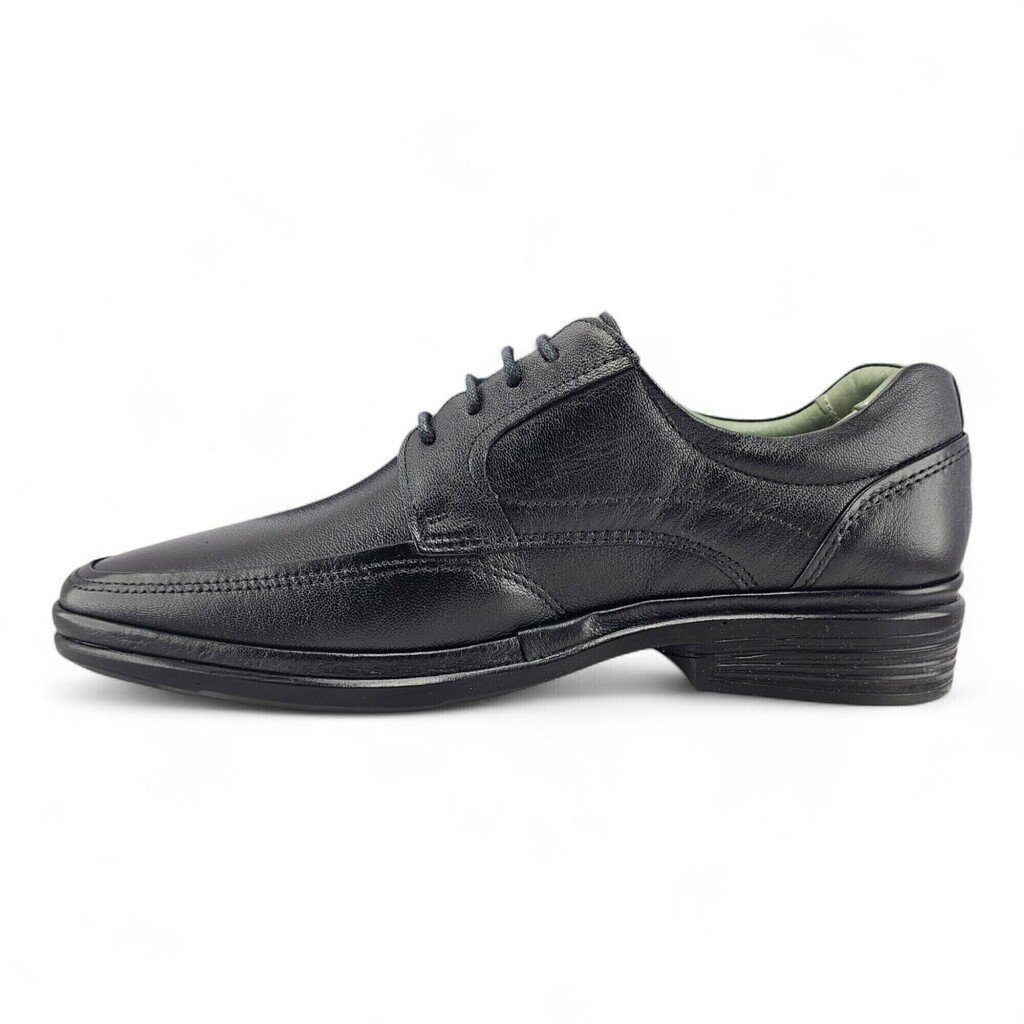 Sapato Masculino Levecomfort Bico Quadrad com Cadarço - L44415 Preto 2