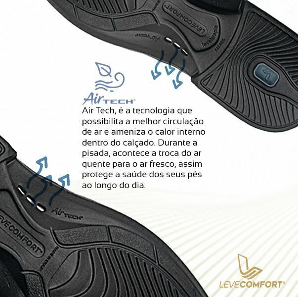 Sapato Masculino Levecomfort Bico Quadrad com Cadarço - L44415 Preto 5