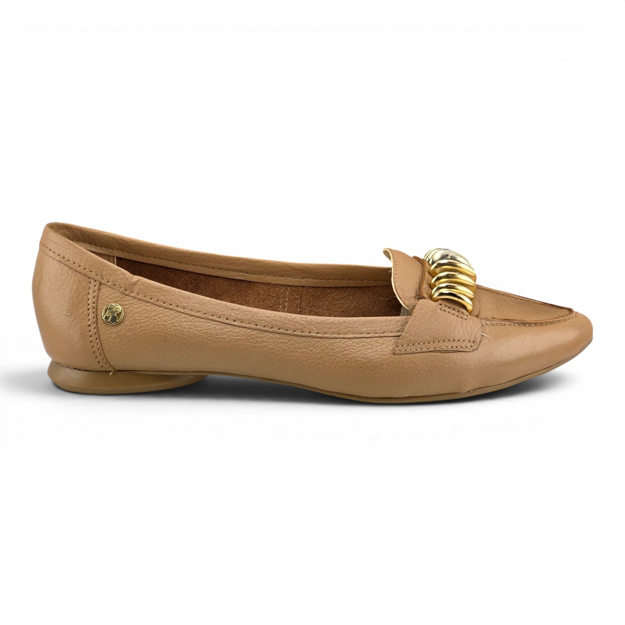 Sapato Feminino Bottero Bico Fino Couro Dourado - 360416