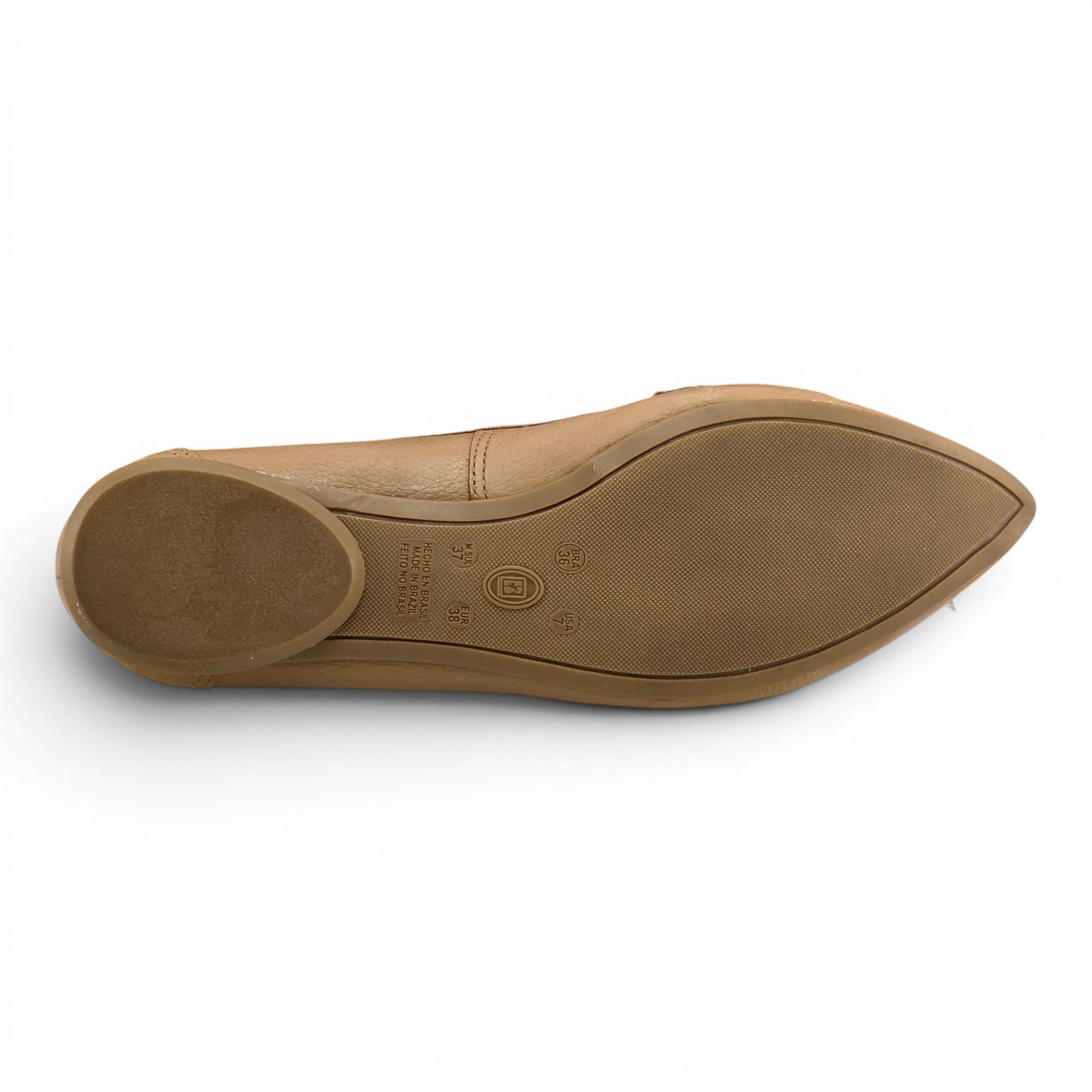 Sapato Feminino Bottero Bico Fino Couro Dourado - 360416 Marrom 3