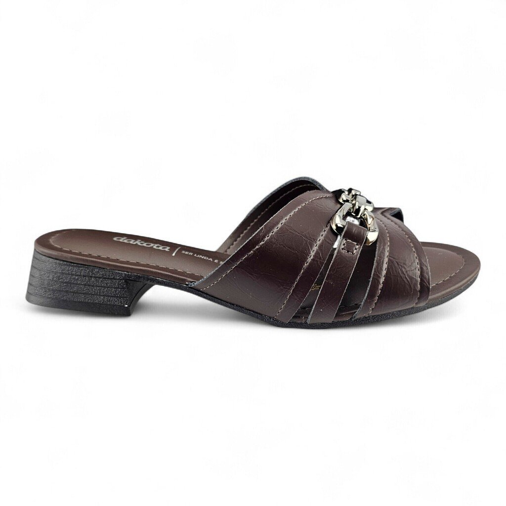 Tamanco Feminino Dakota Lisa Metal Salto Baixo - Y9482