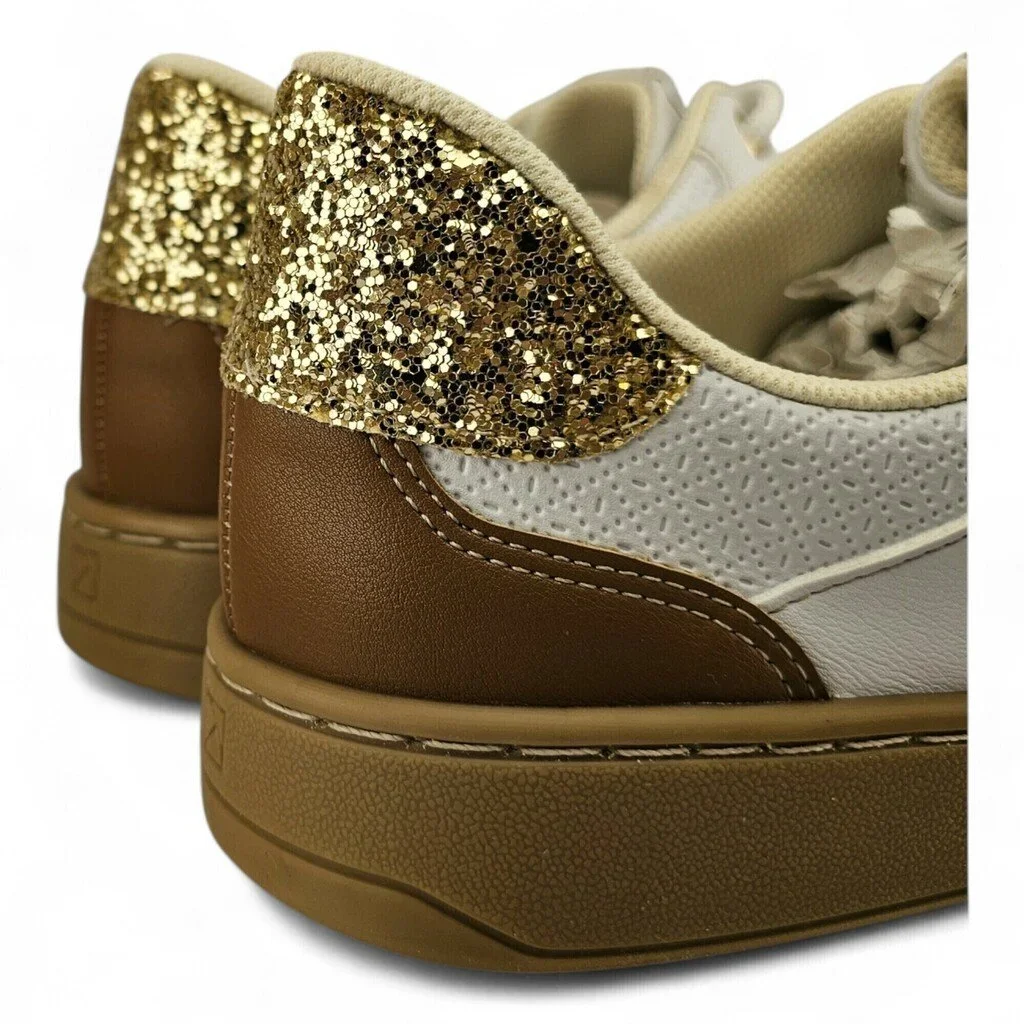 Tênis Feminino Piccadilly Casual Pedrinhas Douradas - 98502 Off White/Bege 5