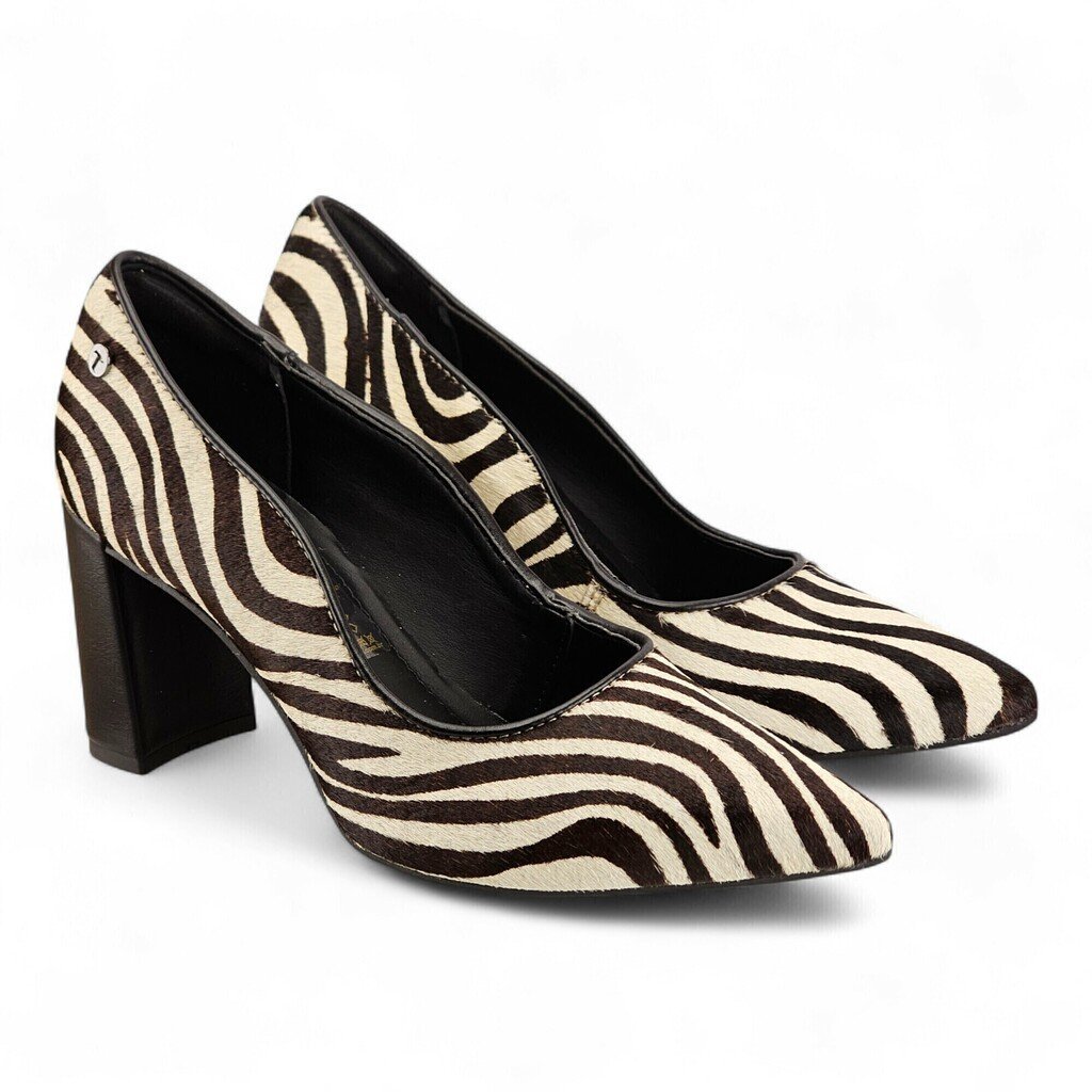 Sapato Feminino Tanara Scarpin Couro Legítimo Zebra Animal Print - T9064 Zebra 3