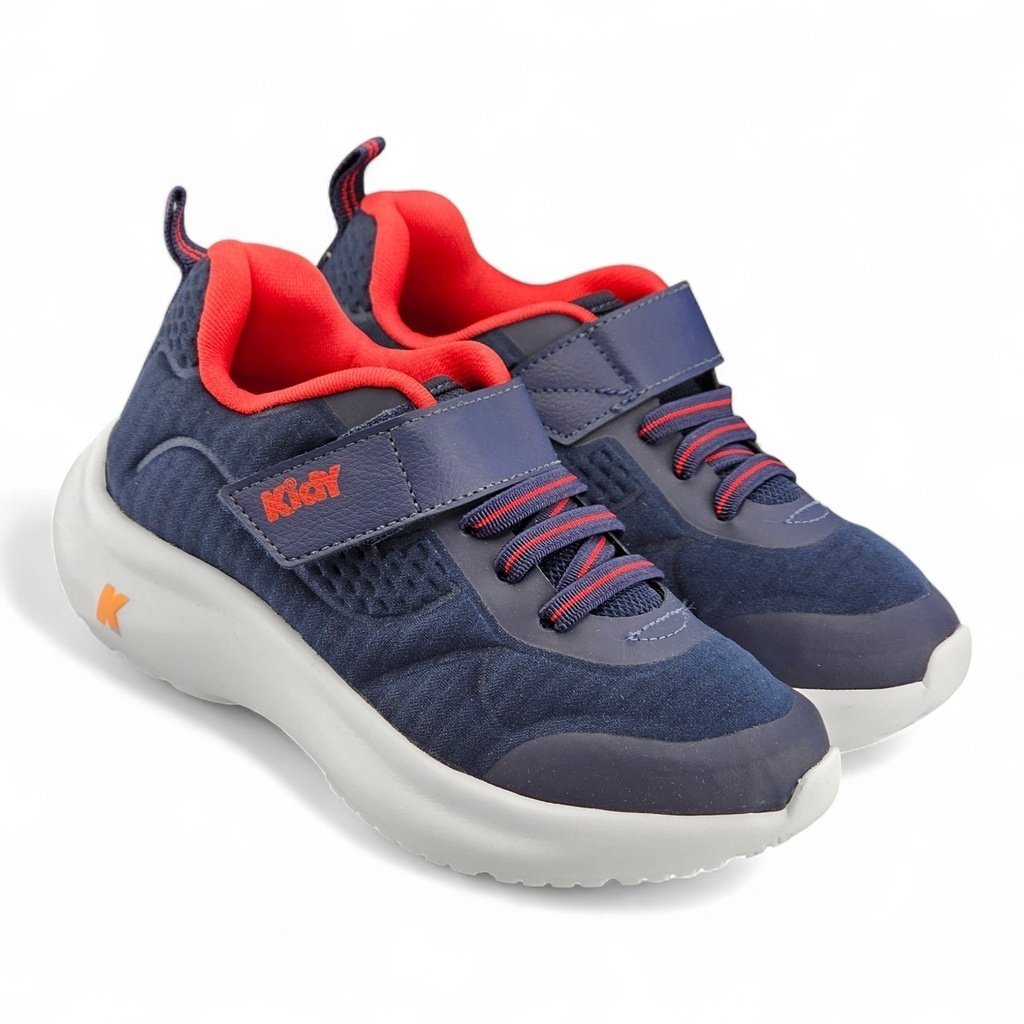Tênis Infantil Menino Kidy Nuvem Velcro e Cadarço Elástico Sola Alta - 4580003 Azul Marinho 3