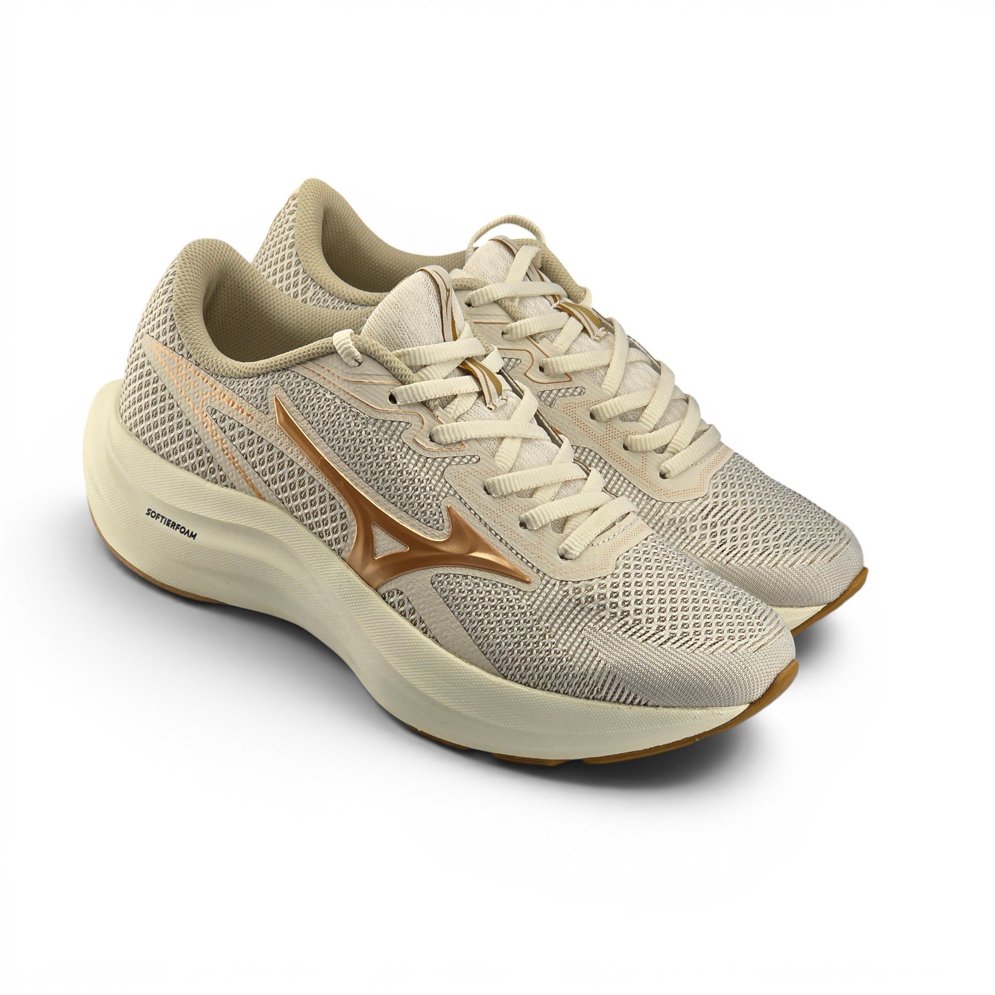 Tênis Feminino Mizuno Virtue 2 Knit Sola Alta Areia - Virtue 2 Bege 6