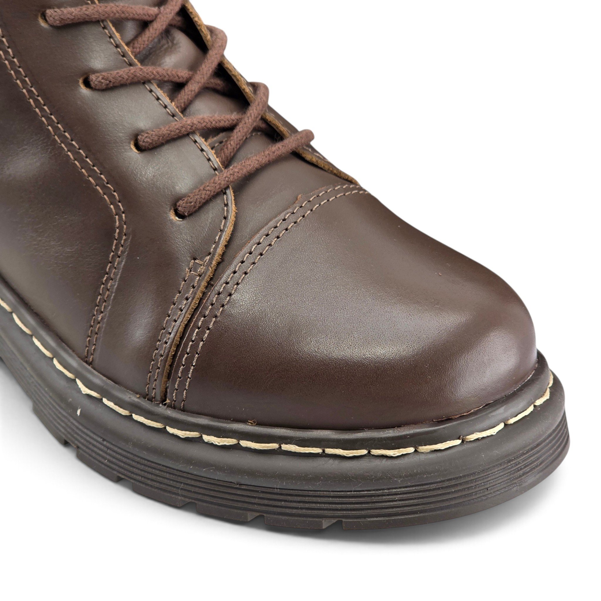 Bota Feminina Cravo e Canela Coturno em Couro com Pesponto - 85653 Marrom 5