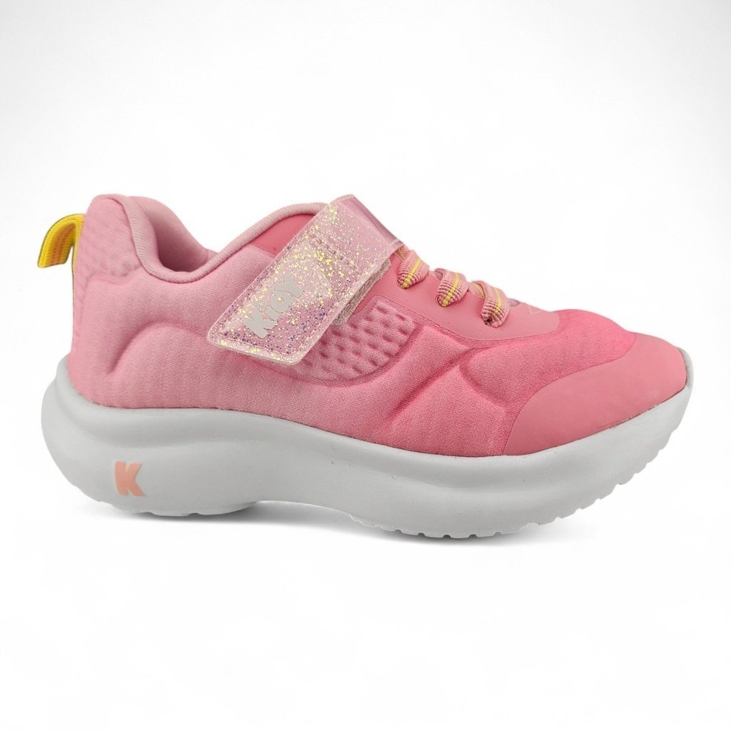 Tênis Infantil Menina Kidy Nuvem com Velcro Cadarço Elástico Glitter e Sola Alta - 4581003