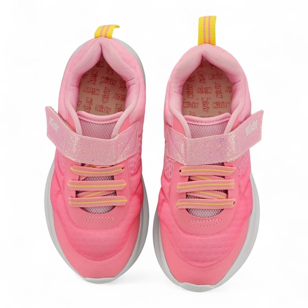 Tênis Infantil Menina Kidy Nuvem com Velcro Cadarço Elástico Glitter e Sola Alta - 4581003 Rosa 4