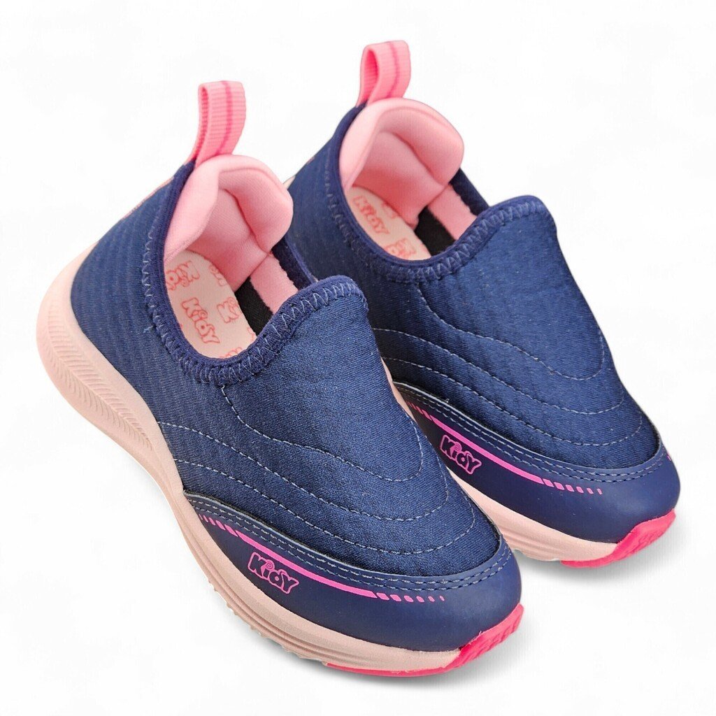 Tênis Infantil Menina Kidy 1 Energy Respitec Slip - 411171 Azul Marinho 2