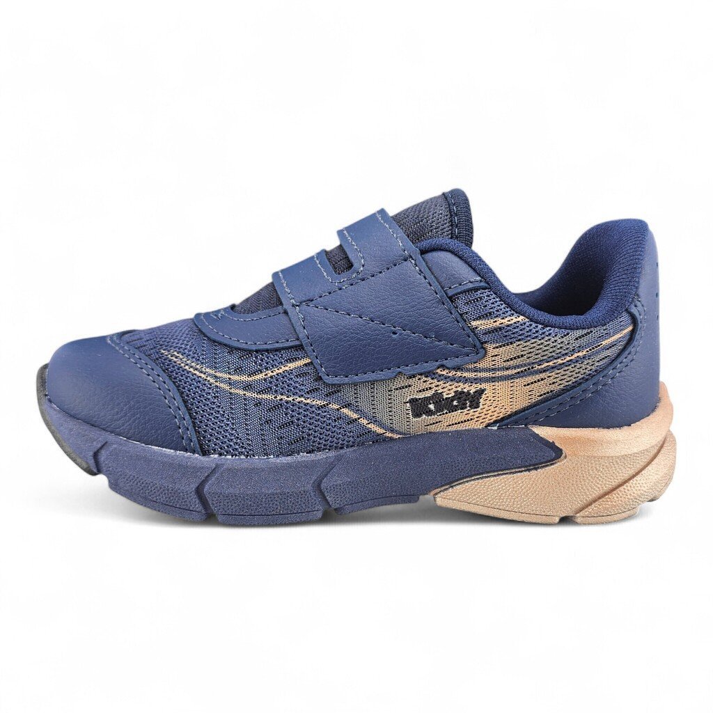 Tênis Infantil Menino Kidy Energy Velcro Duplo Marinho/Dourado - 410180 Azul Marinho 2