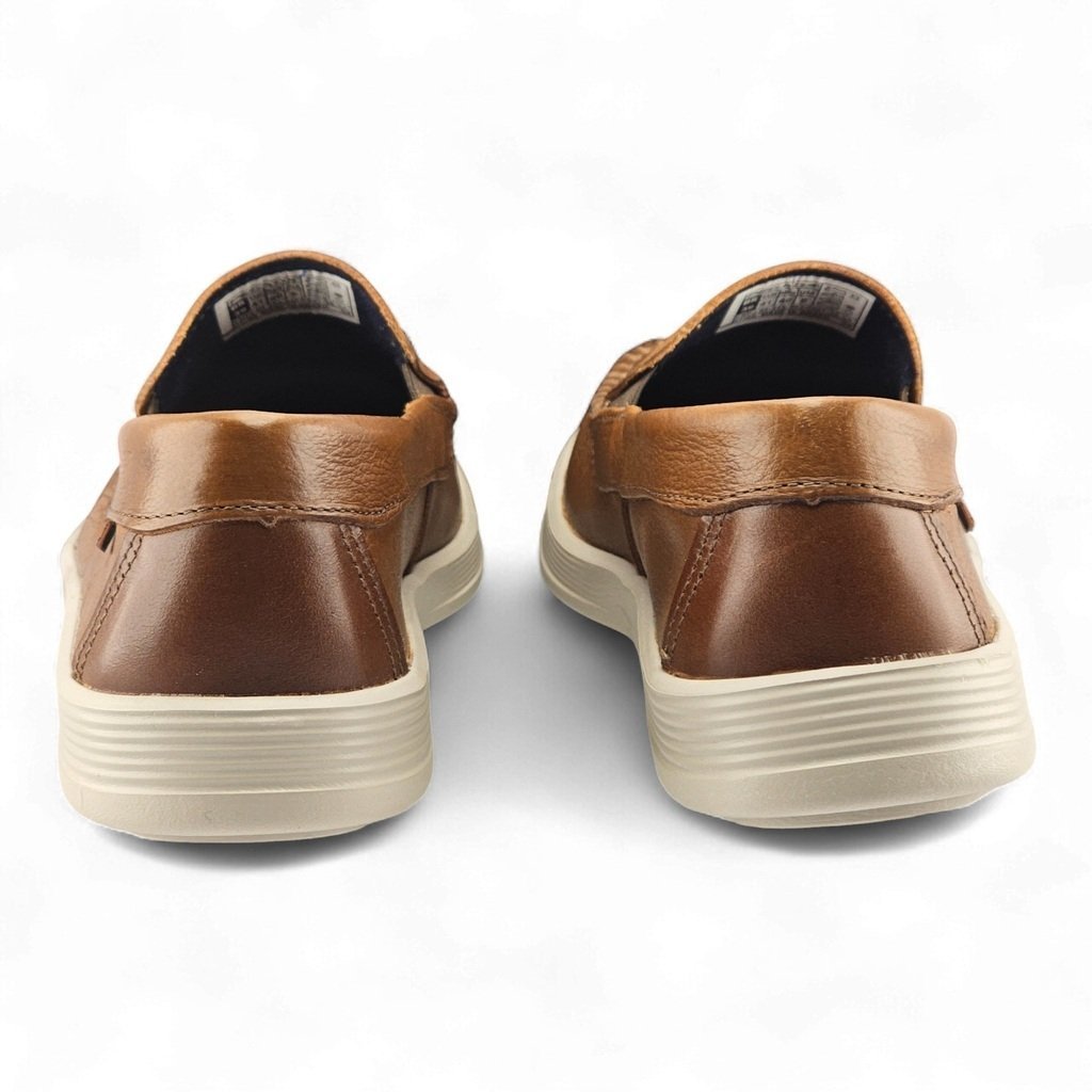 Sapato Masculino Pegada Mocassim Levitech Couro Detalhe Costura - 142304 Pinhão 4