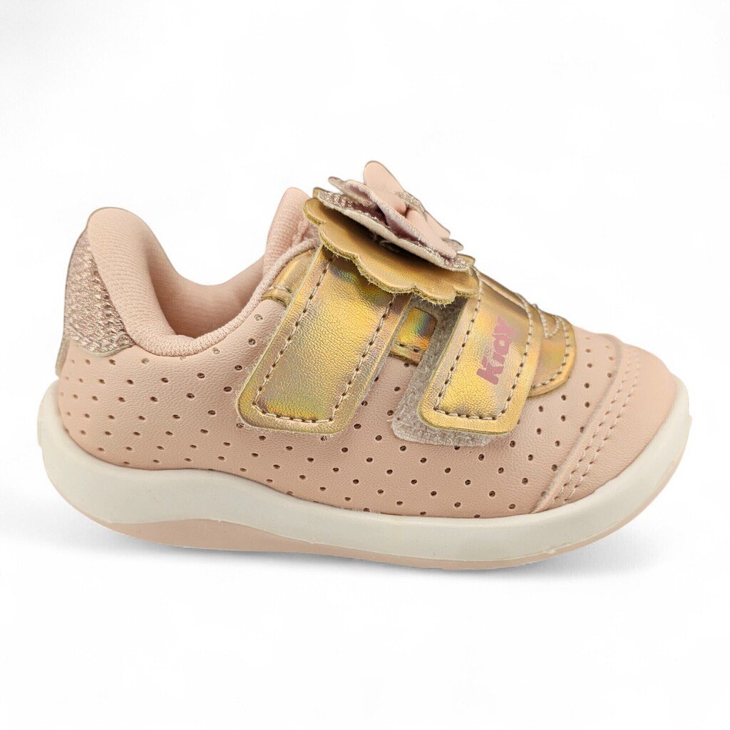 Tênis Infantil Menina Kidy Bebe Velcro Laço Glitter Conforto - 81646