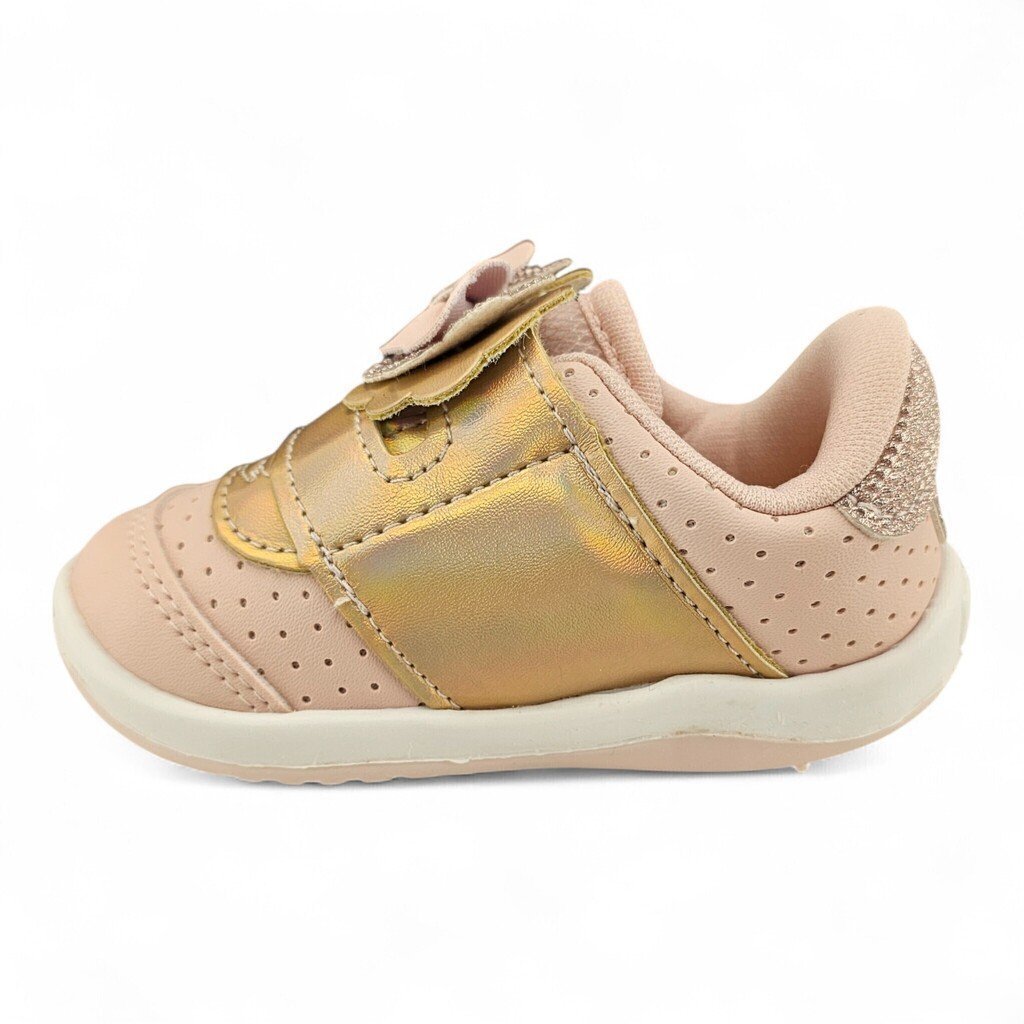 Tênis Infantil Menina Kidy Bebe Velcro Laço Glitter Conforto - 81646 Rosa 2