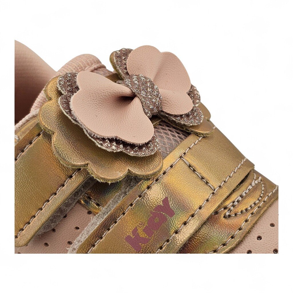 Tênis Infantil Menina Kidy Bebe Velcro Laço Glitter Conforto - 81646 Rosa 6