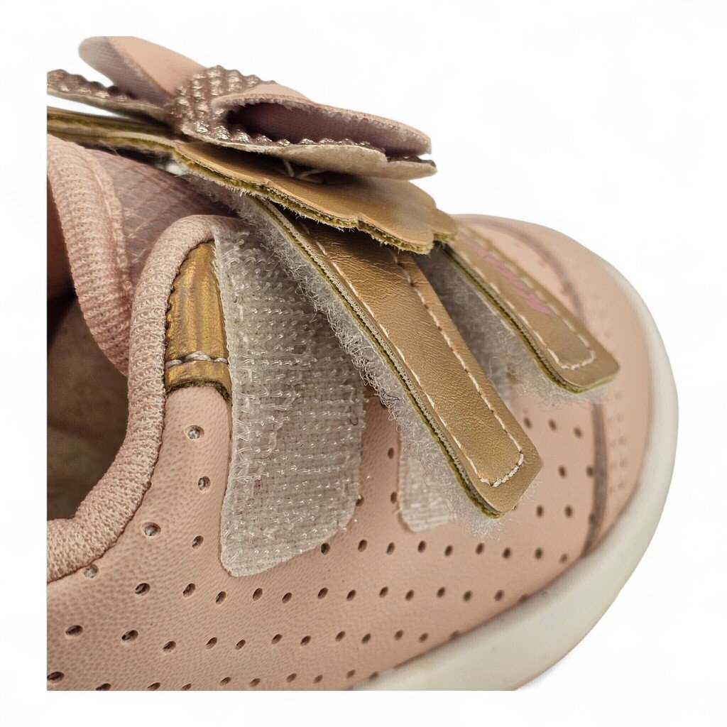 Tênis Infantil Menina Kidy Bebe Velcro Laço Glitter Conforto - 81646 Rosa 7