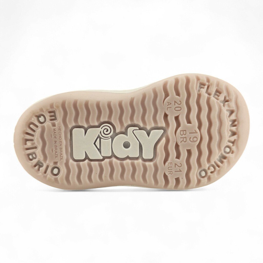 Tênis Infantil Menina Kidy Detalhe Jeans Confortável Velcro - 816074005 Bege 3