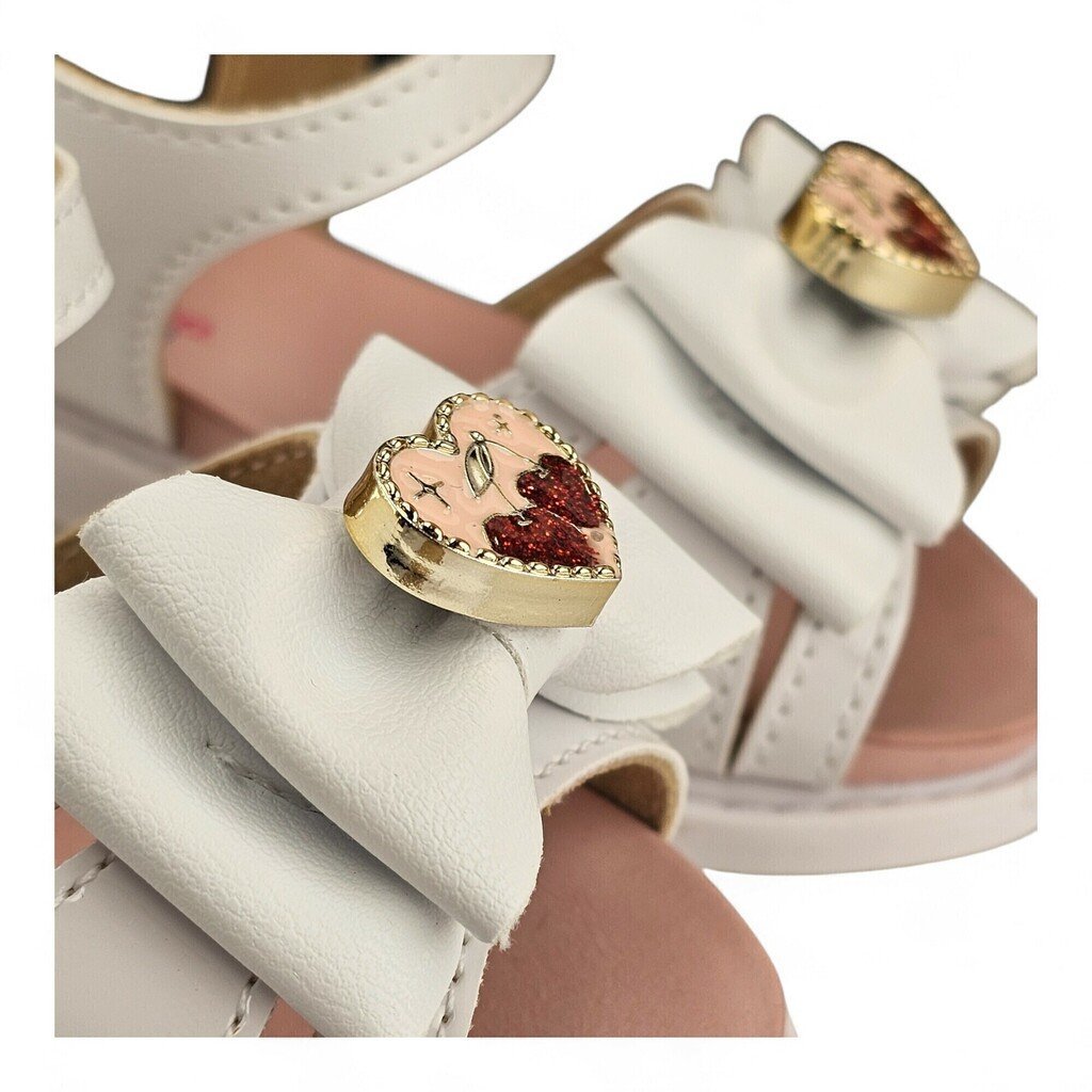 Sandália Feminina Molekinha Verniz Premium Laço Detalhe Ping Coração - 2714237 Branco 3