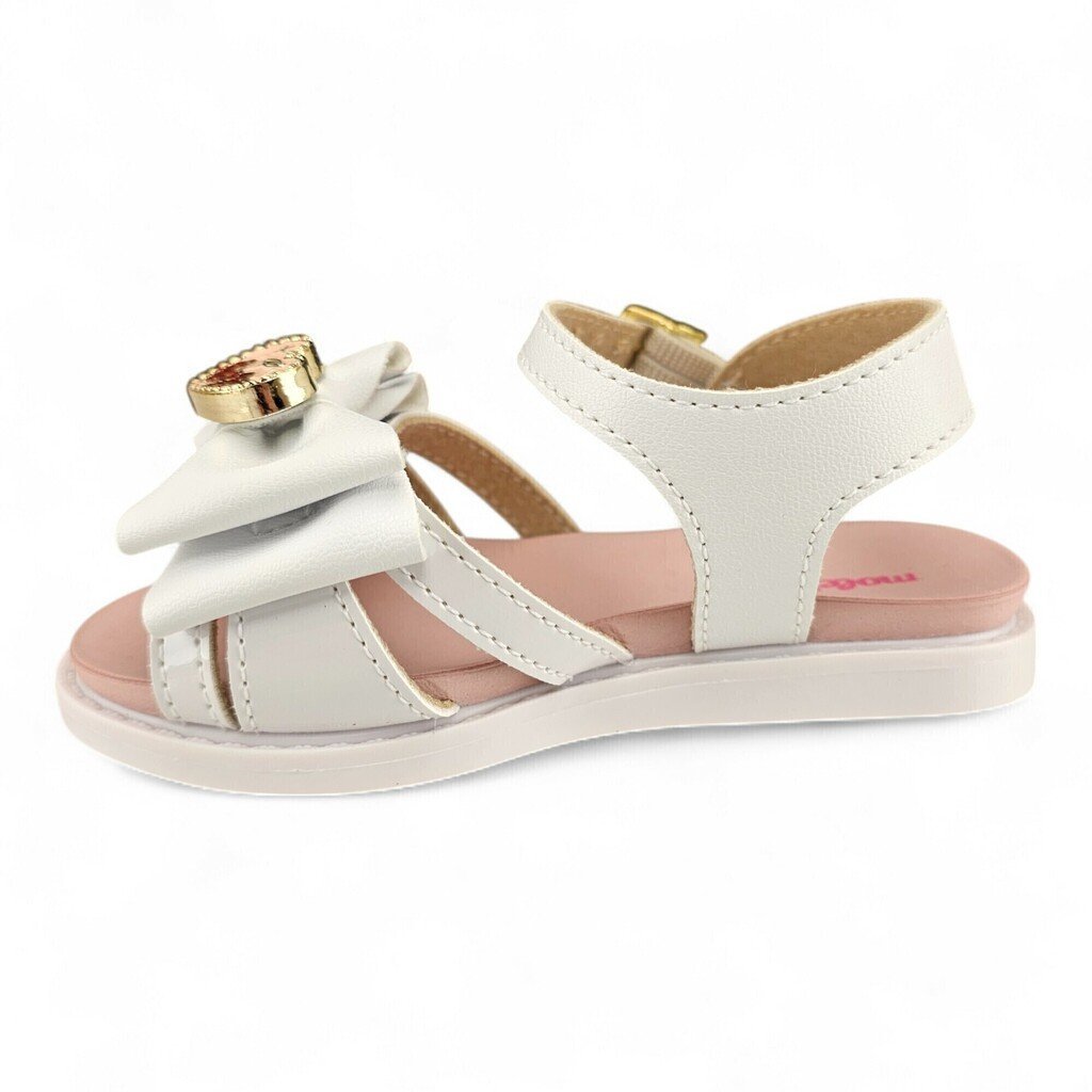 Sandália Feminina Molekinha Verniz Premium Laço Detalhe Ping Coração - 2714237 Branco 4