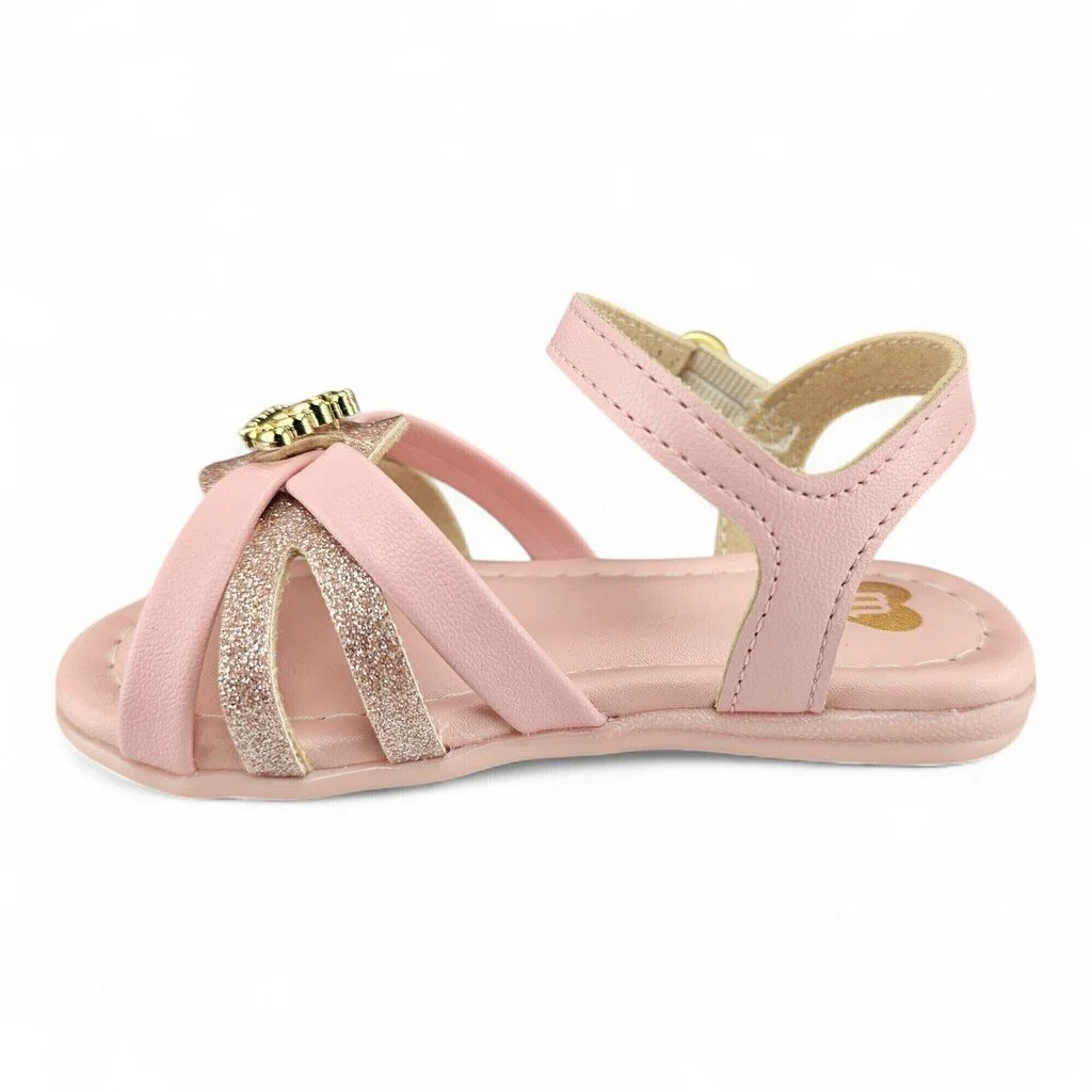Sandália Feminina Molekinha Verniz London Tira Glitter Detalhe Ping Coroa - 2114283 Rosa 2