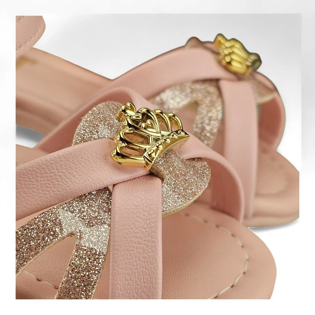 Sandália Feminina Molekinha Verniz London Tira Glitter Detalhe Ping Coroa - 2114283 Rosa 4