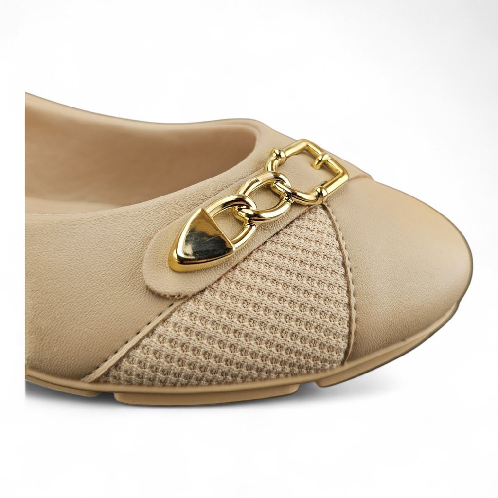 Sapatilha Feminina Comfortflex Detalhe Tecido/Fivela - 2363303 Marfim 3