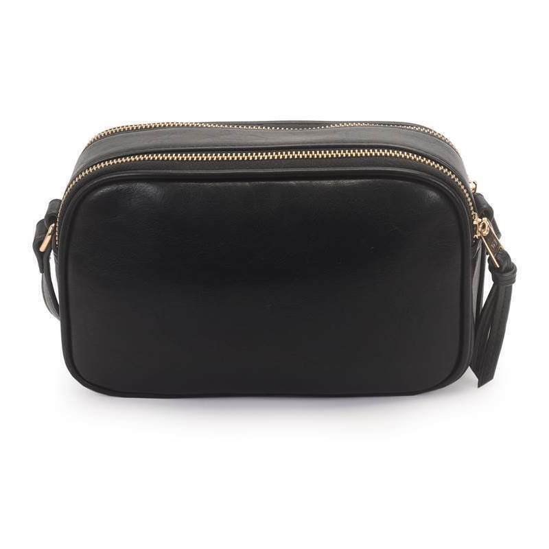 Bolsa Feminina WJ Transversal com 2 Zíperes e Acabamento Matelassê - 46259 Preto 3