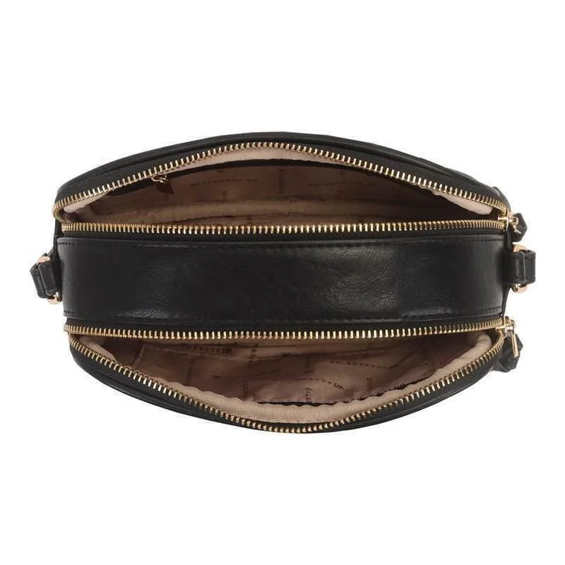 Bolsa Feminina WJ Transversal com 2 Zíperes e Acabamento Matelassê - 46259 Preto 4