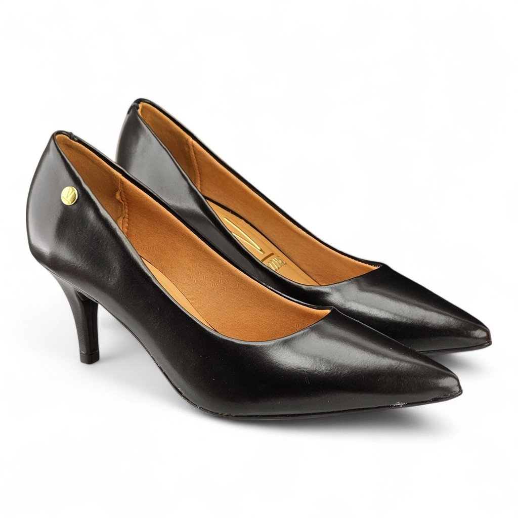 Sapato Feminino Vizzano Scarpin Liso Salto Fino Médio - 1185702 Preto 5