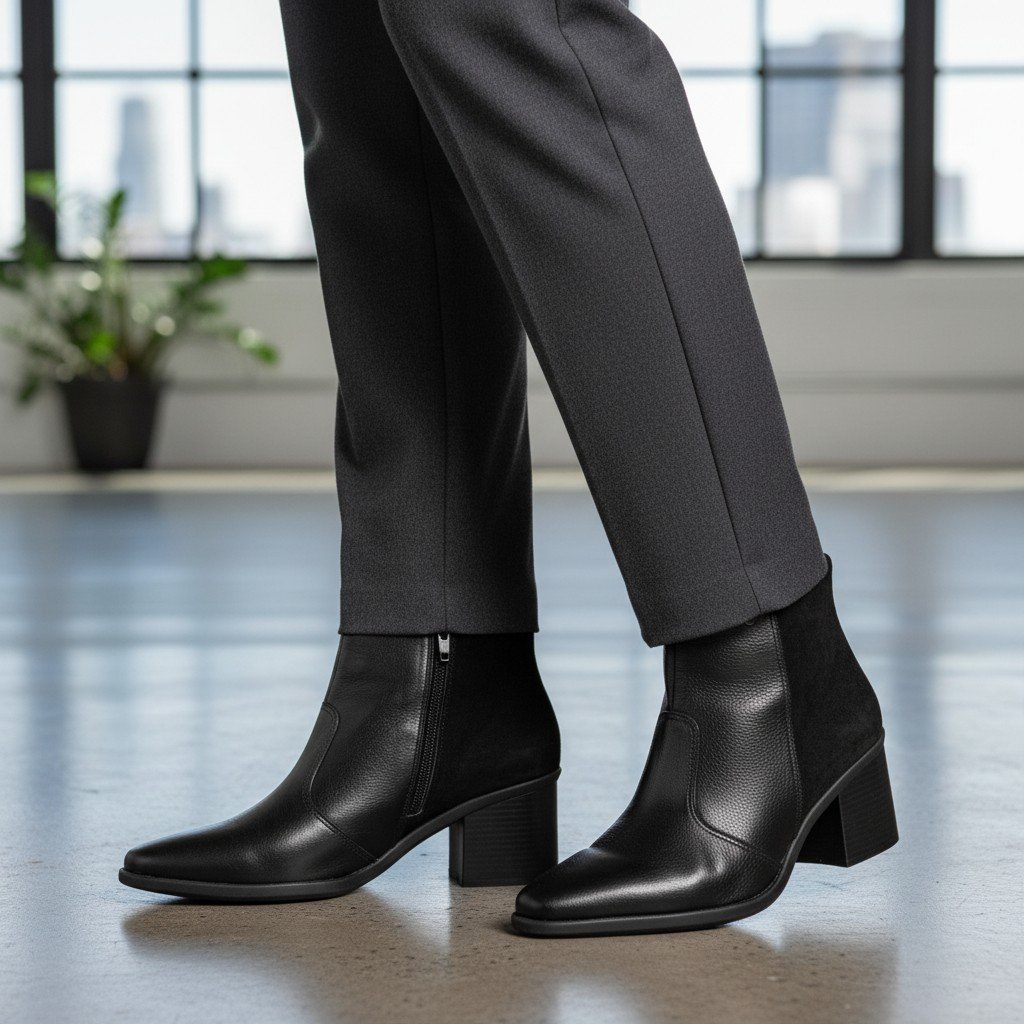 Bota Feminina Piccadilly Country Cano Curto Salto Bloco Recortes - 766012 Preto 2
